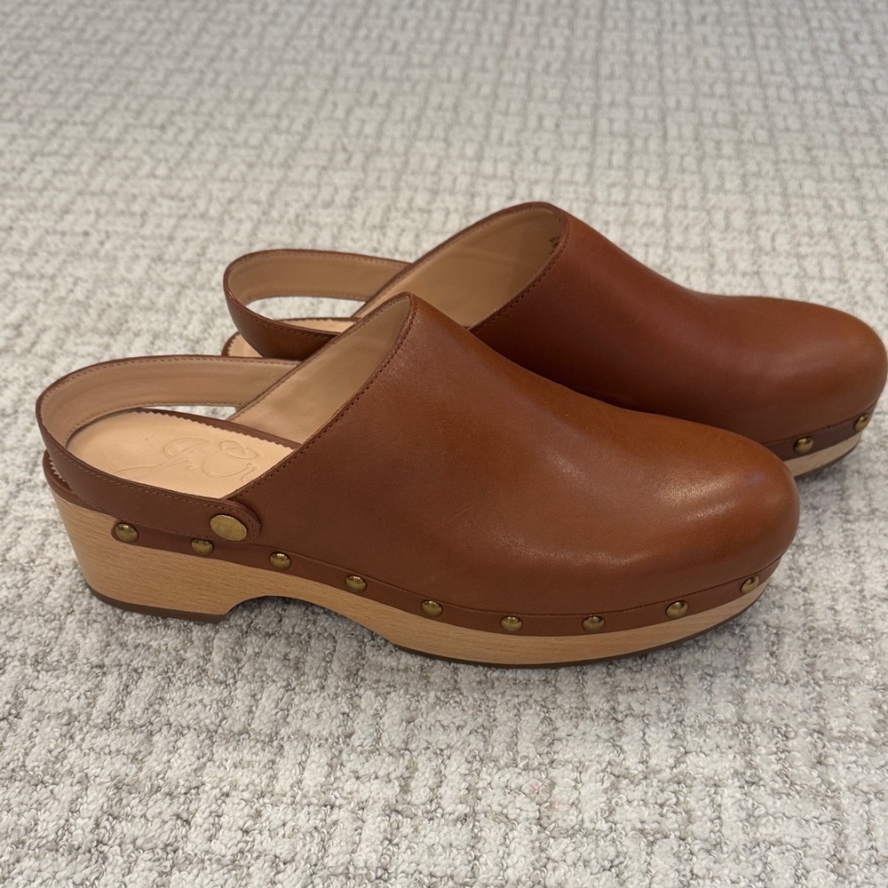 J. Crew Tan Leather Mules